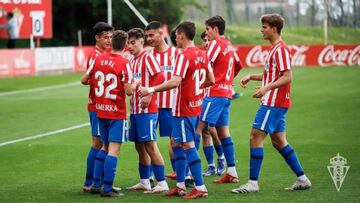 El Real Sporting de Gijón B goleó al CD Mosconia (5-1) en el encuentro correspondiente a la Jornada 35 en el Grupo 2 de Tercera División RFEF disputado en las instalaciones de Mareo.