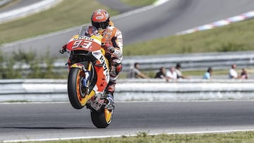 Marc Márquez con la Honda en Brno.