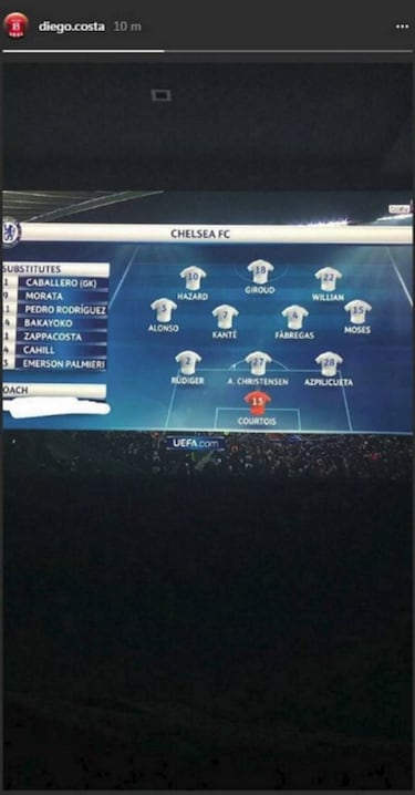 Diego Costa deletes Chelsea manager Antonio Conte