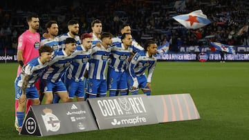 El once del Depor ante el Atlético.