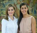 La Reina Letizia recibe en la Zarzuela a Carolina Marín