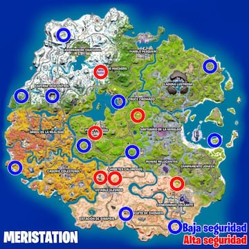 Todas las ubicaciones de C&aacute;maras de Seguridad en Fortnite Temporada 4