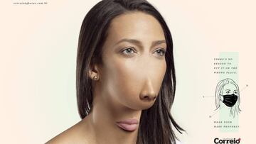 Así debería ser la cara para que la mascarilla bajo la barbilla fuera efectiva