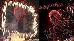 Atención al espectacular show de drones tras el capitulo final de Stranger Things