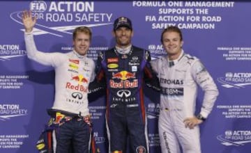 Vettel, Webber y Rosberg forman el podio para la carrera de Abu Dhabi.