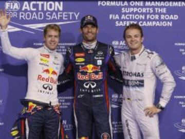 Vettel, Webber y Rosberg forman el podio para la carrera de Abu Dhabi.