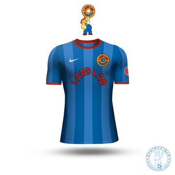 Cómo lucirían las playeras de los Simpson en su versión de fútbol