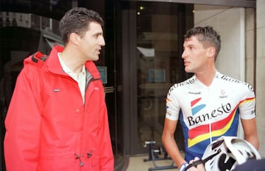 Tour de Francia 1998. Jos Mara Jimnez junto con Miguel Indurin.
