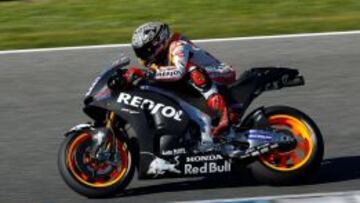 Marc, durante el test de hoy en Jerez.