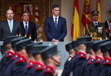 Pedro Sánchez, presidente del Gobierno de España desde 2018, durante el Desfile de las Fuerzas Armadas.