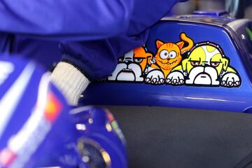 Detalle de la moto de Valentino Rossi en el GP de Francia.