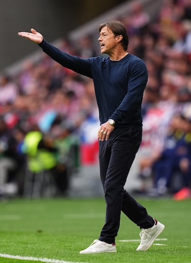 El entrenador del Sevilla FC, Matias Almeyda, dando instrucciones en la banda. 

 