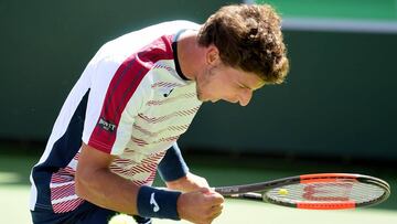 Pablo Carreno celebra su victoria contra Dusan Lajovic.