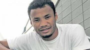 <b>SATISFECHO. </b>Jónatas Domingos posó ayer para AS, después de la sesión matinal del equipo.