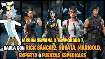 &iquest;D&oacute;nde est&aacute;n Rick S&aacute;nchez, Novata, Marigold, Experta y Fuerzas Especiales en Fortnite?