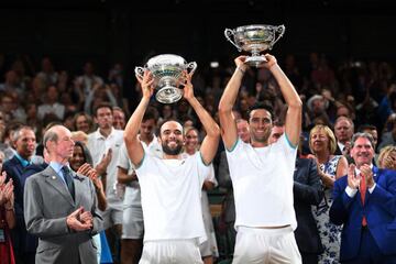 Actuales número 1 del mundo en la categoría de dobles. Campeones de Wimbledon y US Open. Además consiguieron el título del ATP 1000 de Roma. 