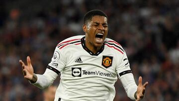 Marcus Rashford, jugador del Manchester United, durante el partido ante el West Ham.