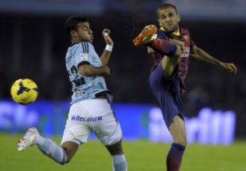 Celta de vigo-Barcelona. Rafinha y Dani Alves.
