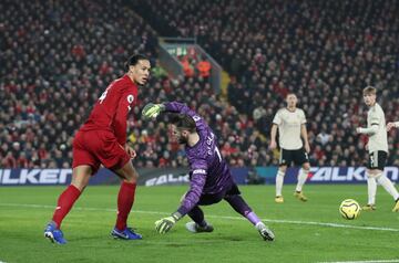 Virgil van Dijk was adjudged to have fouled De Gea in the build-up to Firmino's goal which was subsequently ruled out by VAR.