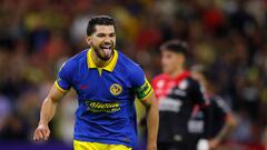 GUADALAJARA (MÉXICO), 02/03/2024.- Henry Martín de América celebra una anotación ante Atlas este sábado durante un partido de la jornada 10 de la liga del fútbol mexicano disputado en el Estadio Jalisco, en Guadalajara, Jalisco (México). EFE/ Francisco Guasco
