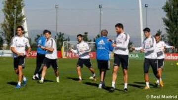 Entrenamiento del Madrid.