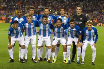 El once inicial del Málaga. 