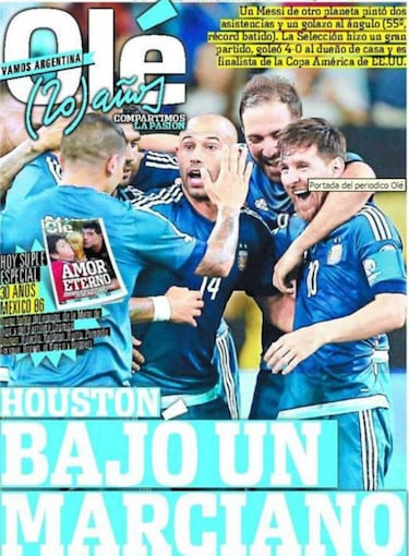 La prensa argentina enloquece: "Houston, bajó un marciano"