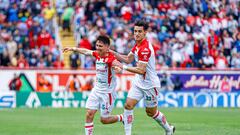 during the 6th round match between Necaxa and Toluca as part of the Torneo Clausura 2024 Liga BBVA MX at Victoria Stadium on February 10, 2024 in Aguascalientes, Aguascalientes, Mexico.