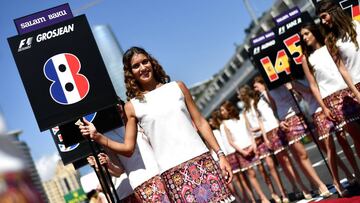 Grid girls en la parrilla de Azerbaiyán de F1.