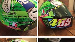 Rossi regala a los Hayden el casco homenaje de Mugello