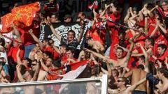 Seguidores de Osasuna en el partido frente al Valladolid.