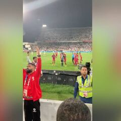 Los hinchas de Emiratos Árabes, a zapatazos con el gol de Qatar