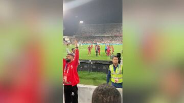 Los hinchas de Emiratos Árabes, a zapatazos con el gol de Qatar