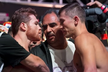 Las mejores imágenes del pesaje de la Canelo vs Golovkin