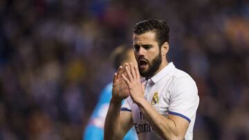 Nacho, en el partido contra el Depor en Riazor.