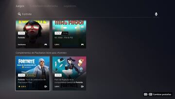 Escribimos "Fortnite" en el cuadro de búsqueda de la tienda