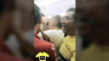 La familia de Egan Bernal festejando el triunfo