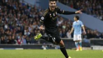 Morata celebra el 1-2.