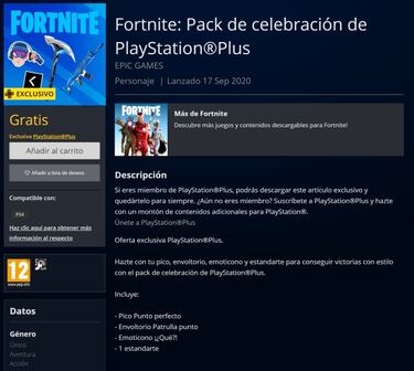 Fortnite: ya disponible gratis el pack de celebración de PlayStation Plus septiembre 2020