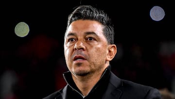 BUENOS AIRES, ARGENTINA - JUNE 25: Marcelo Gallardo coach of River Plate looks on before a match between River Plate and Lanus as part of Liga Profesional 2022 at Estadio Monumental Antonio Vespucio Liberti on June 25, 2022 in Buenos Aires, Argentina. (Photo by Marcelo Endelli/Getty Images)