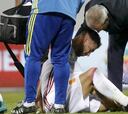 Ramos se retiró lesionado en la rodilla izquierda ante Albania