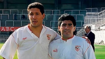 La ‘regañina’ de Maradona a Simeone en el Sevilla: “¿Y para qué mierda pateas desde ahí?”