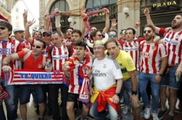 Las fan zone de Real Madrid y Atlético estuvieron muy animadas