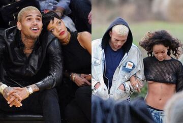 Rihanna, con Chris Brown y Dudley O’Shaughnessy