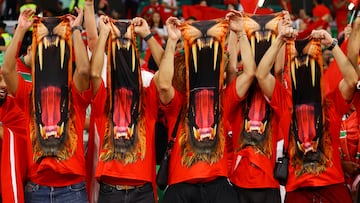 AL RAYYAN, QATAR - DECEMBER 06: Morocco fans show their support prior to  the FIFA World Cup Qatar 2022 Round of 16 match between Morocco and Spain at Education City Stadium on December 06, 2022 in Al Rayyan, Qatar. (Photo by Richard Heathcote/Getty Images)