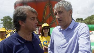 Laporta, con Setién.