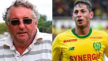 Imágenes de Horacio Sala, el padre del futbolista Emiliano Sala, y del jugador durante un partido con el Nantes.