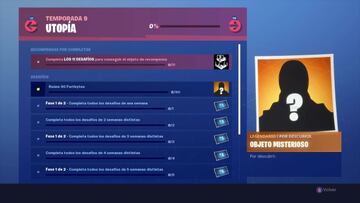 Fortnite Battle Royale - Desaf&iacute;os de Utop&iacute;a: Todas las estrellas de batalla secretas y estandartes secretos de la Temporada 9