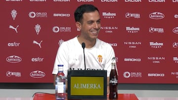 20-02-26. BORJA JIMÉNEZ, ENTRENADOR DEL SPORTING, EN LA RUEDA DE PRENSA EN MAREO.