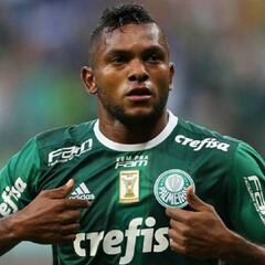 Miguel Ángel Borja marca el gol del triunfo de Palmeiras